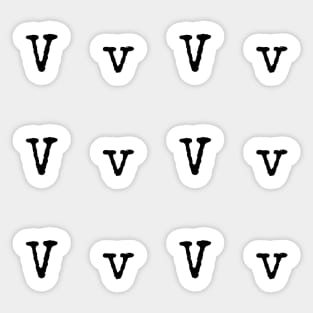 Typewriter Letter V Sticker